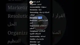 الانجليزية في الاعمال | سلسلة كلمات إنجليزية مترجم الى العربية الجزء 03 | English for Business