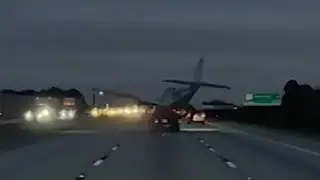 Plane lands on moving car on Florida highway