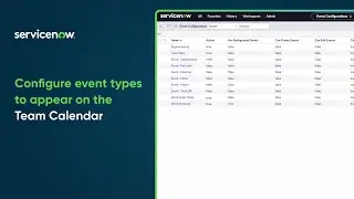 Configure event types to appear on the Team calendar