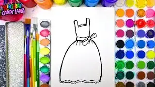 Coloring Page of Beautiful Dress for Kids to Learn to Color 💜
