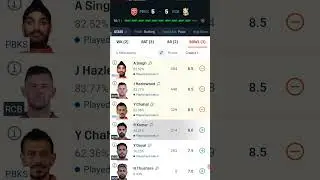RCB VS PBKS MATCH DREAM 11 TEAM PREDICTION TODAY MATCH #dream11 #dream #cricket #fantasycricketteam