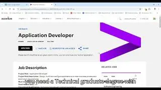 Accenture Hiring: Application Developer - Java Enterprise Edition - Technical Graduate