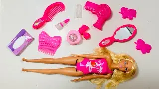 ASMR Satisfying Video w/ Unboxing Pink Barbie Doll w/ Her New Pink Beauty & Makeup Set | Pink Toys
