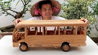Изготовление микроавтобуса Toyota Coaster из дерева - Деревообрабатывающее искусство