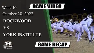 RHS Tiger Football - Rockwood Vs. York Institute Week 10 Game (10/28/22)