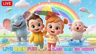 🔴Live Rain, Rain, Go Away and More Kids Songs Compiled @little-fun-land | Fun Learning 🎵