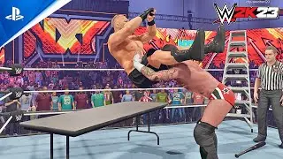 FULL MATCH - CM Punk vs John Cena vs Brock Lesnar - Triple Threat Match Extreme Rules - WWE 2K23 PS5