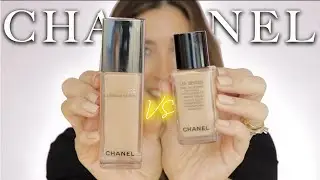 CHANEL SUBLIMAGE L'ESSENCE DE TEINT vs LES BEIGES Healthy Glow Foundation COMPARISON Dry Mature Skin