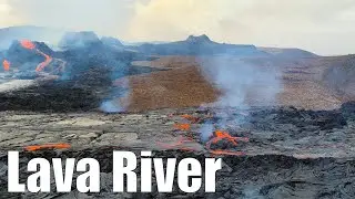 Lava River Timelapse, Geldingadalur Eruption