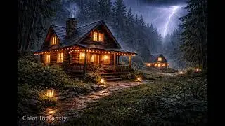 🌨Deep Sleep with Rain & Thunder ⚡ Cozy Cabins in the Storm
