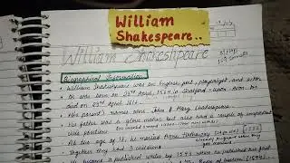 William Shakespeare full explained hand written notes 