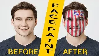 How to Paint a flag on Face | Photoshop Tutorial