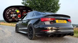 FLATOUT in my Audi RS3 on the AUTOBAHN! (Sketchy)