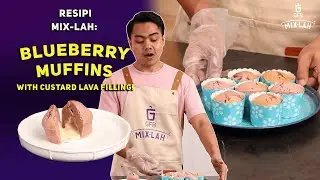 Resipi Blueberry Muffins With Custard Lava Filling