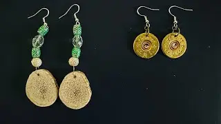 Shotgun Shell and Antler Earrings