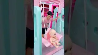 Satisfying With Unboxing Doll Playground Set Toys, ASMR Video #shorts