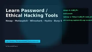 Learn Password/ Ethical Hacking Tools Step-by-Step | Nmap, Metasploit, Wireshark, Hydra, Burp Suite&rdquo;