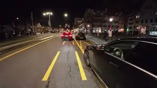Just POV Night Scooter Ride in Zurich | City Sounds | Silent Vlog 4K ASMR