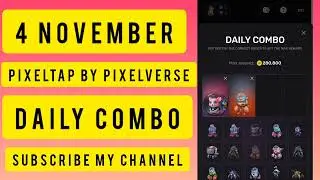Pixel Tap By Pixelverse Daily Combo Cards 4 November 2024 | Today's PixelTap Daily Combo #pixeltap​