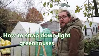 How to strap down light Greenhouses for cheap...
