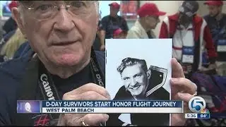 D-Day survivors start Honor Flight journey