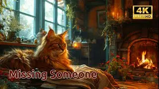 Missing Someone at Night | Calm Lo-Fi & Fireplace | 4 Hours