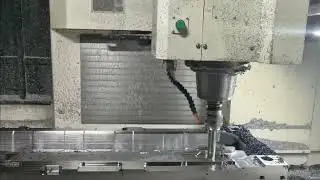 Horizontal machining a cavity for mid sized molds.