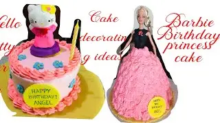 EASY BIRTHDAY CAKE DECORATING IDEAS | BARBIE PRINCESS CAKE | SWEETSANN