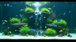 Elegant Stone Aquarium with Waterfall &mdash; 2 Hours of Natural Harmony & Calm