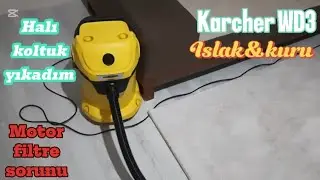 Karcher wd3 ıslak kuru elektrikli süpürge ile halı ve koltukları yıkadım
