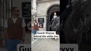 Tourist Ignores Horse Guard's Warning #royalguards #tourist #fyp #kingsguard #horseguard