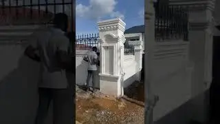 fence wall design, sand and cement work