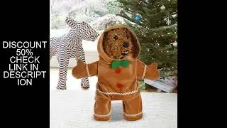 Dog Gingerbread Costume Soft Puppy Costume Hoodie Gingerbread Man Pet Puppy Cat Stand Up Costume For