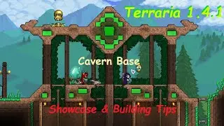 Terraria 1.4.1 | Cavern Base Showcase & Tips! Build a safe base with fishing biomes and micro farms!