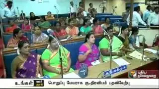 Diraviyam takes oath as acting Mayor of Madurai as the Mayor would be contesting in the elections