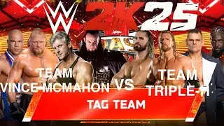 WWE2K25 - Командный матч 8 человек | Команда Винса Макмахона против команды Трипл-Хейма