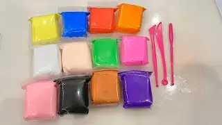Satisfying Super Air Clay 12 colors Unboxing and mixing | Color Mixing Trend #clay #satisfying #mix 