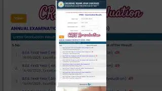 B.Ed Re-evaluation result 16 sept 2025 | CRSU B.Ed re-evaluation result 2025
