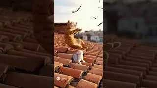 🦅 Cat Protects Kitten from Eagle #Cat #Eagle #BraveAnimals #Realistic #Shorts #NatureDrama #HeroCat