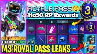 BGMI M3 Royal Pass Leaks😍 1to50 RP All Outfit & Gun Skin Leaks | Pubg M3 RP Leaks | BGMI 1.6 Update