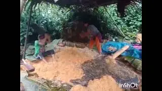 Making of Tasse, traditional food.