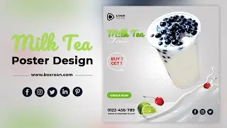 Free poster Milk Tea template &ndash; special offer