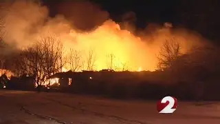 Massive industrial fire burns in Springfield