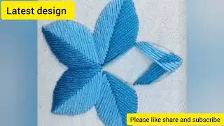 Flower 🌺🌺🌺 design embroidery #easyembroidery #handbroidery #latestdesigns #freeembroiderypattern