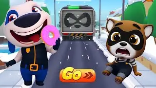 Talking Tom Gold Run New Update - Deputy Hank vs Raccoon Boss Fight in Cops and Robbers | Run Games 