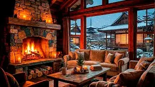 Relaxing Winter Jazz ❄️ Cozy Coffee Shop Ambience & Lofi Music & Fireplace for Study & Focus & Relax