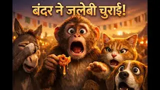 Monkey And Cat Friends Go In Forest Monkey Tells Forest Kya Funny Story [Full Story Explain Hindi]
