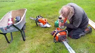 Mrs Digwells oldFella Mrs Digwells oldFella Stihl 881 Pre Start most inportant with these Big Saws,