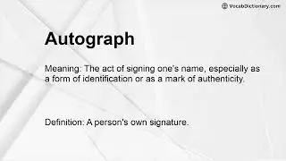Autograph Meaning
