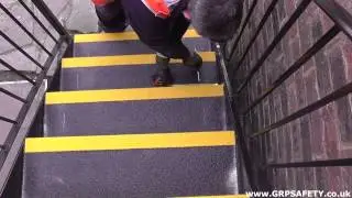 GRP Anti Slip Stair Treads Cover Installation